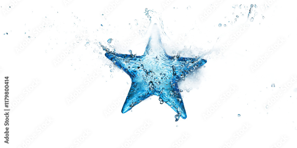 Water Splash with Star Shape Effect Isolated on transparent background