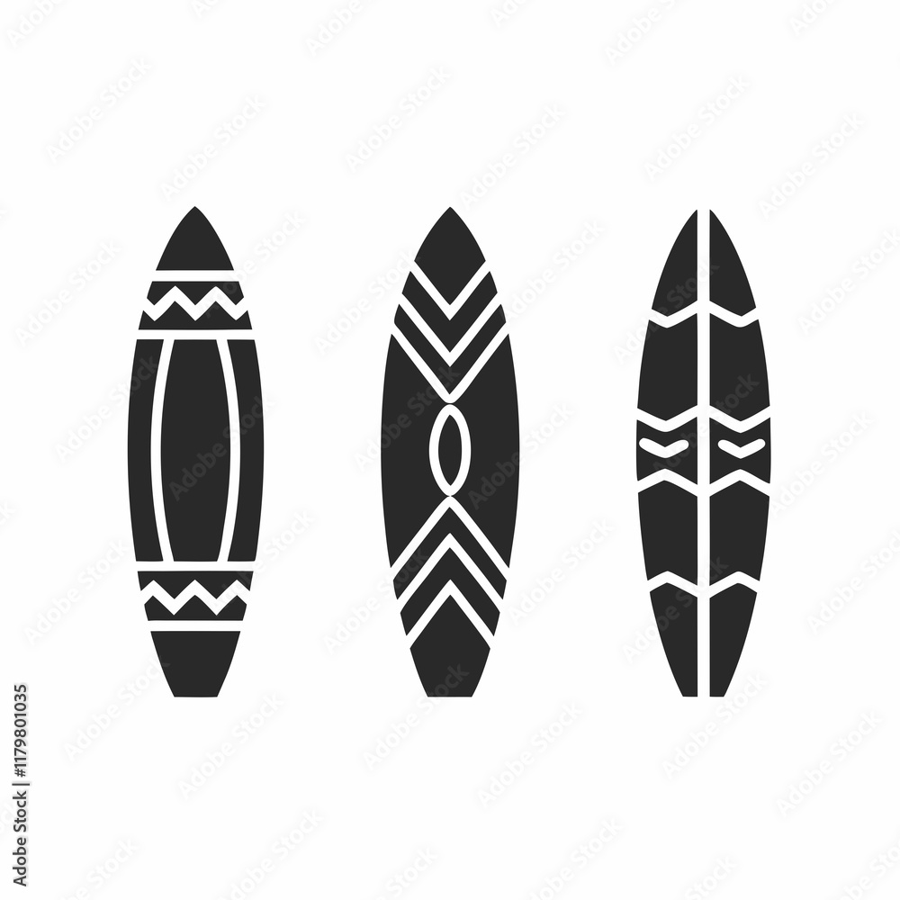 Minimalist Surfboard Vector Bundle for Summer Themes. Minimalist Surfboard Vector Bundle for Summer Themes.