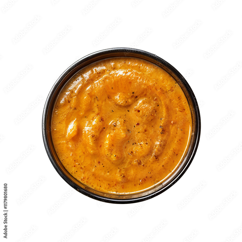 Sweet Pumpkin Sauce in Black Bowl Sweet Pumpkin Sauce in Black Bowl