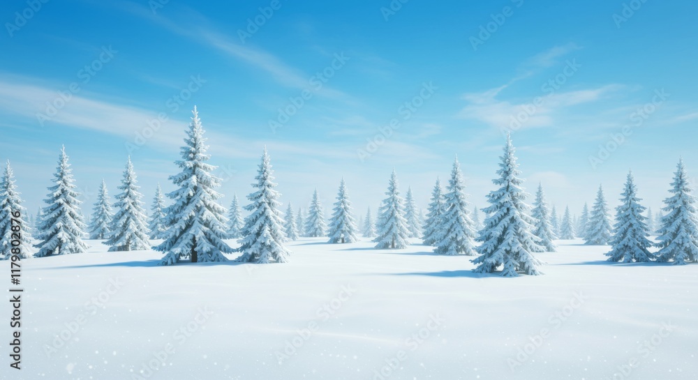 Winter wonderland background, snow with trees and snowflakes, snowing blue sky, cold air december, january Winter wonderland background, snow with trees and snowflakes, snowing blue sky, cold air december, january
