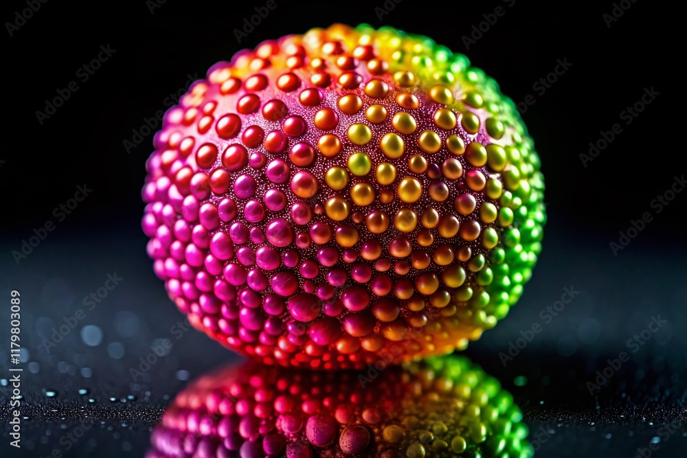 Macro Photography: Vibrant Neon Gum Fruit Close-Up Macro Photography: Vibrant Neon Gum Fruit Close-Up