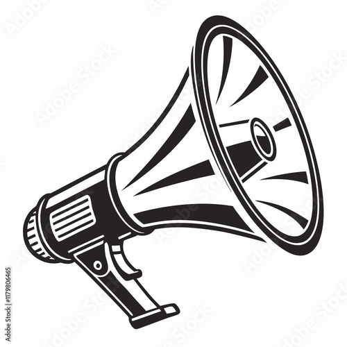 speaker megaphone Black silhouette