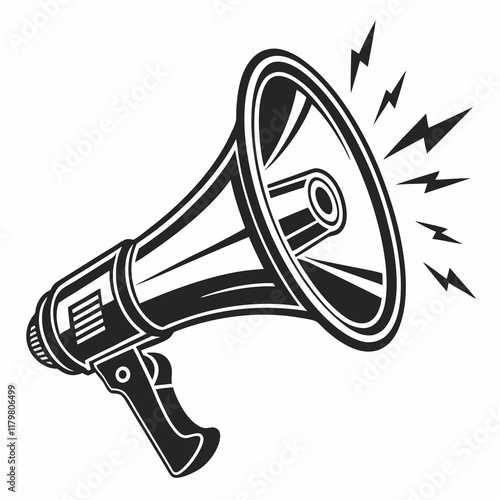 speaker megaphone Black silhouette