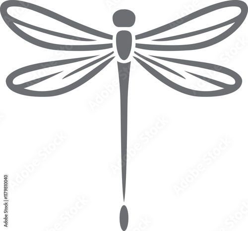 a dragonfly icon on a white background