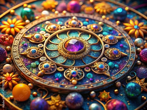 Wallpaper Mural Macro Zodiac Signs: Celestial Details, Mystical Gems & Cosmic Dust Torontodigital.ca