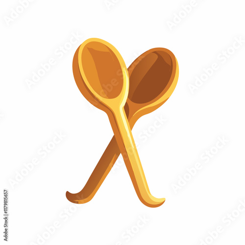Russian Wooden Spoons Music Instrument vector illustration
