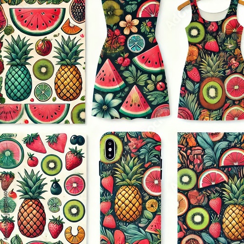 Fruit pattern designs photo