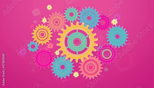 Colorful Gears Background
