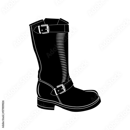 Vector illustration of footwear and woman logo. Collection of footwear and foot stock symbol for web.
