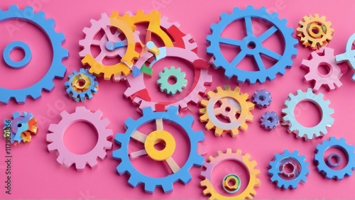 Colorful Gears Background