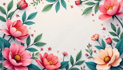 Vibrant pastel floral pattern on canvas texture background, texture art, bloom