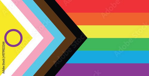 Vector flat new lgbtq flag isolated on white background
