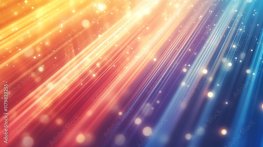 Obraz premium Abstract Diagonal Light Rays with Glowing Particles