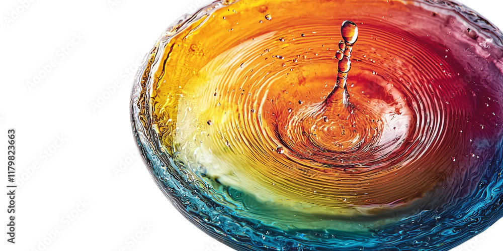 Fototapeta premium Vibrant Water Splash with Ripples and Droplet Isolated on transparent background
