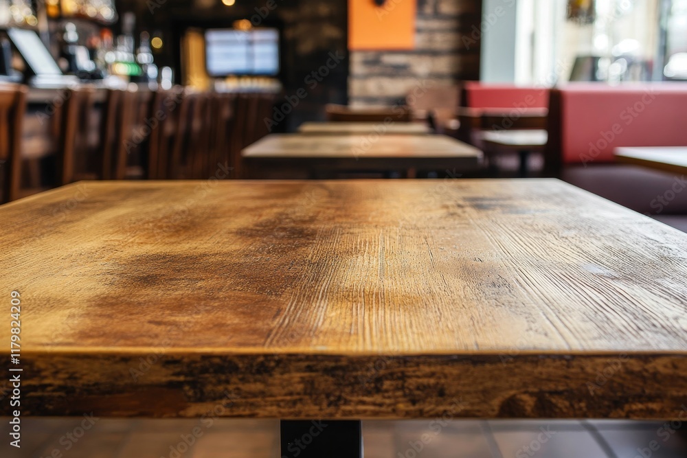 Rustic Wooden Table in Cozy Cafe Interior with Soft Lighting and Trendy Atmosphere, Ideal for Backgrounds, Food Photography, and Lifestyle Imagery Rustic Wooden Table in Cozy Cafe Interior with Soft Lighting and Trendy Atmosphere, Ideal for Backgrounds, Food Photography, and Lifestyle Imagery