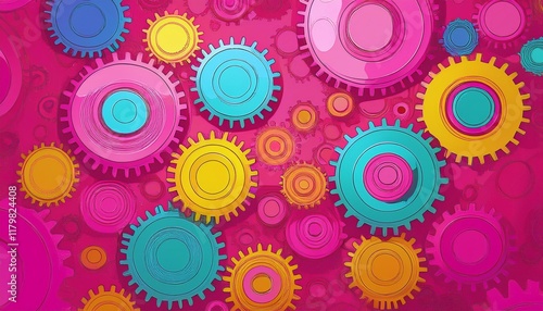 Colorful Gears Background