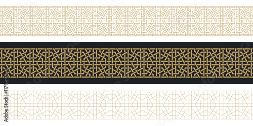 Seamless strokes pattern in authentic arabian style.