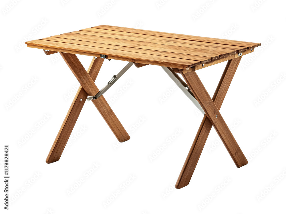 Camping Folding Table with Compact Design - Isolated on White Background Camping Folding Table with Compact Design - Isolated on White Background