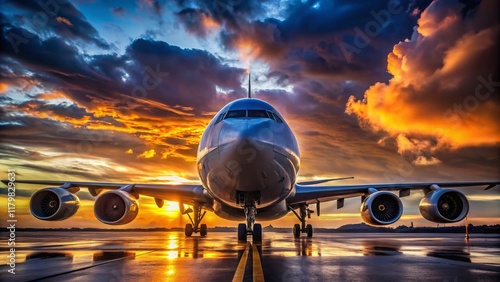 Majestic Cargo Plane at Dusk - Low Light Aviation Photography photo