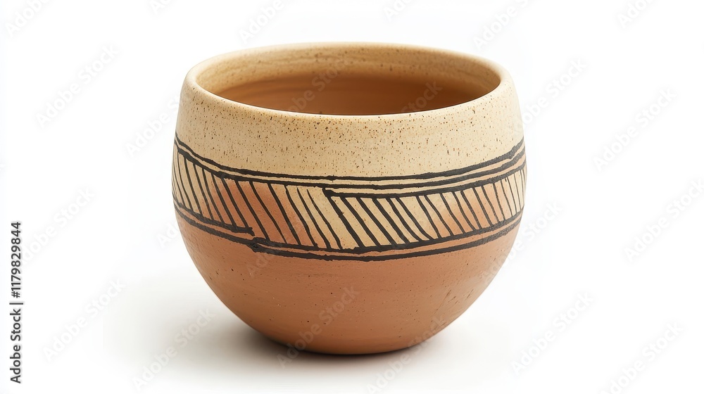 Rustic Clay Pot with Unique Hand-painted Design
