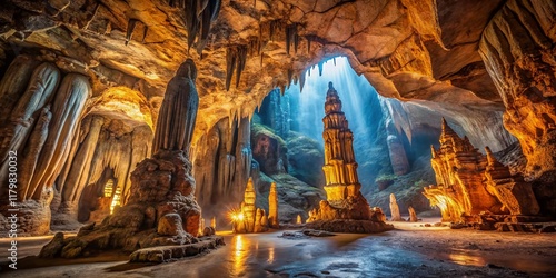 Majestic Cathedral Caverns:  Stunning Underground Rock Formations Book Cover Background Image