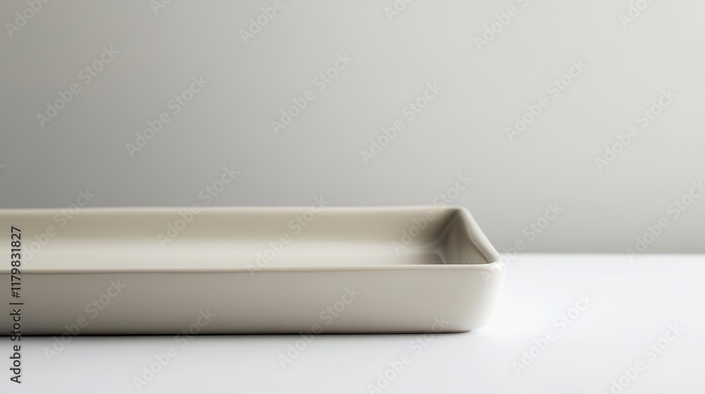Minimalist Ceramic Plate on Clean Surface Minimalist Ceramic Plate on Clean Surface