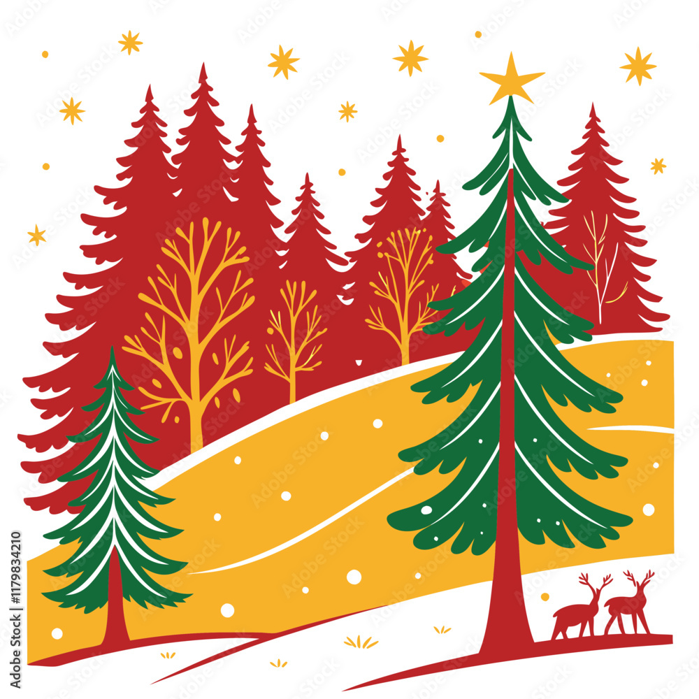 Obraz premium christmas tree with snow