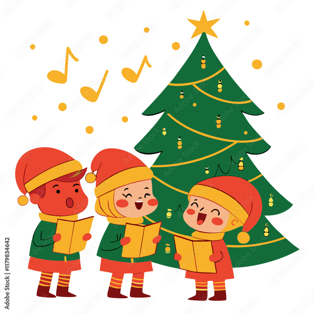children with christmas tree children with christmas tree