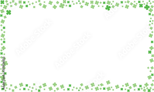 Frame with green clover leaves