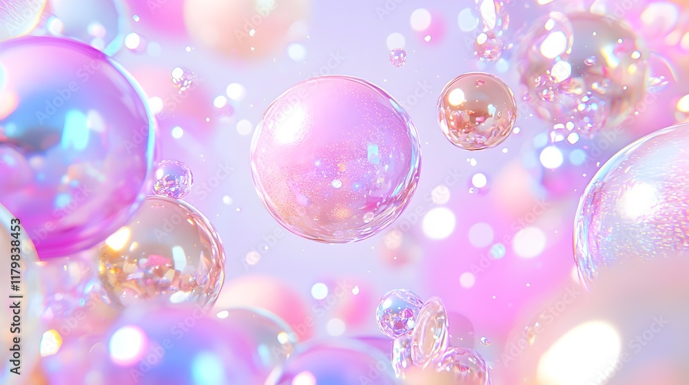 A bunch of pink and white bubbles A bunch of pink and white bubbles