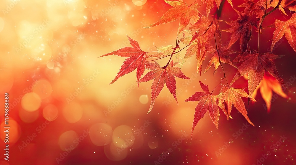 Autumn Web Banner Featuring Maple Leaves in Rich Fall Colors Autumn Web Banner Featuring Maple Leaves in Rich Fall Colors
