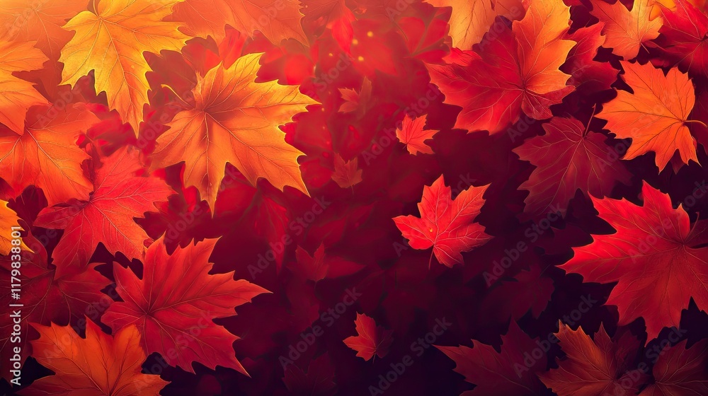 Autumn Web Banner Featuring Maple Leaves in Rich Fall Colors Autumn Web Banner Featuring Maple Leaves in Rich Fall Colors