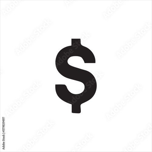 dollar sign on white background