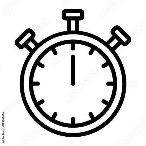 Stopwatch Vector Line Icon Design
