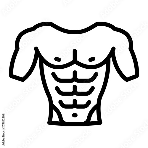 SixPack Abs Vector Line Icon Design