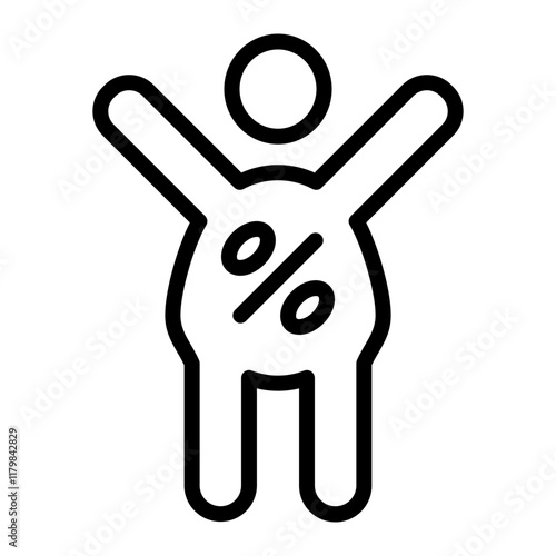 Obraz na plátně Body Fat Percentage Vector Line Icon Design