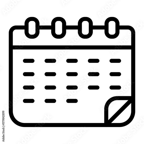 Calender Vector Line Icon Design