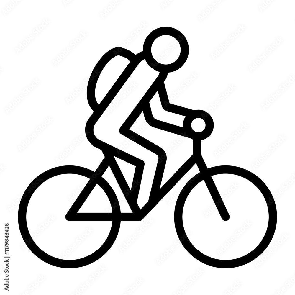 Obraz premium Cycling Vector Line Icon Design