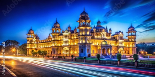 Majestic Lalgarh Palace at Night - Long Exposure Photography photo