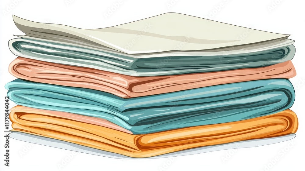 Stack of Folded Soft Pastel Colored Fabric Textiles Neatly Arranged Home Decor Cozy Texture Stack of Folded Soft Pastel Colored Fabric Textiles Neatly Arranged Home Decor Cozy Texture
