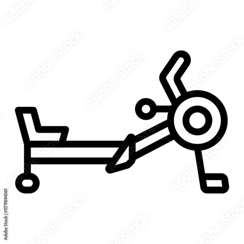 Rowing Machine Vector Line Icon Design