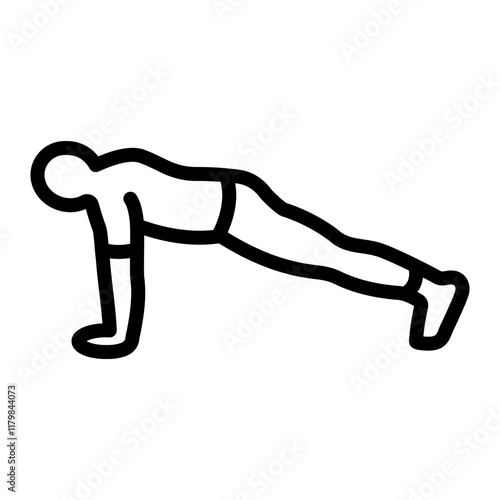 PushUp Vector Line Icon Design