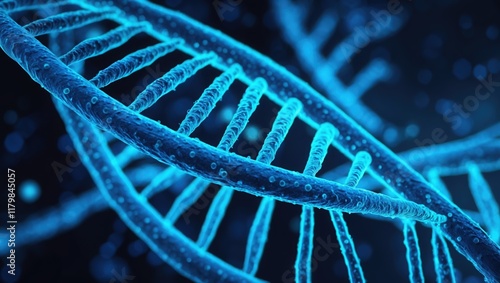 Wallpaper Mural Intricate 3D DNA Double Helix Structure in Vibrant Blue Torontodigital.ca