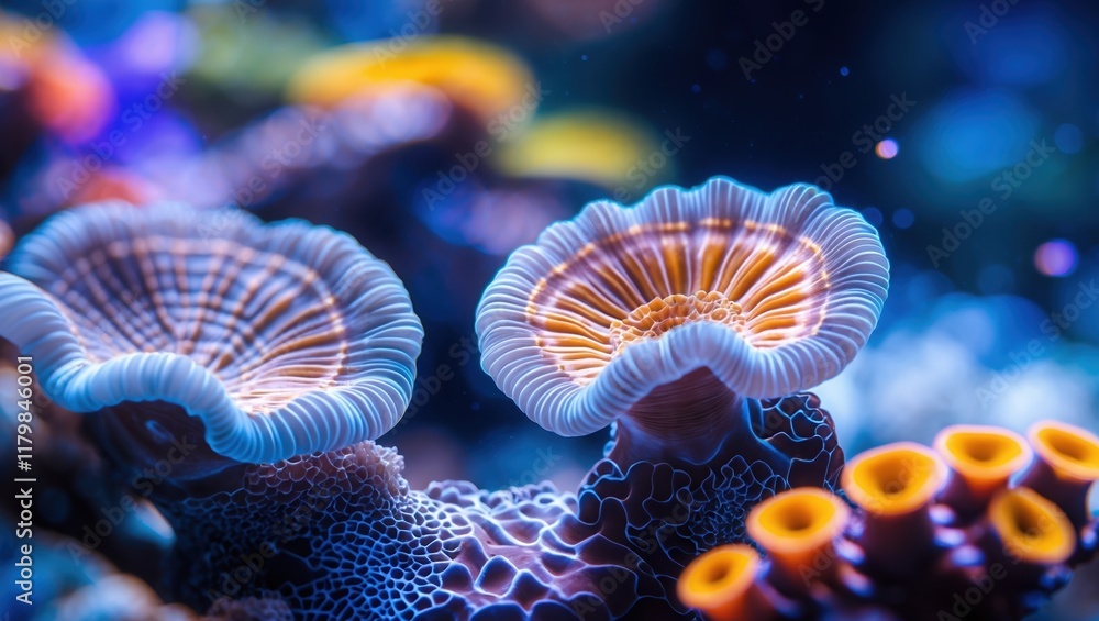 Vibrant Coral Reef Scene with Marine Life Vibrant Coral Reef Scene with Marine Life
