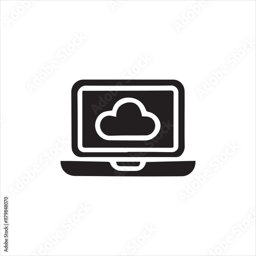 cloud computing icon on laptop