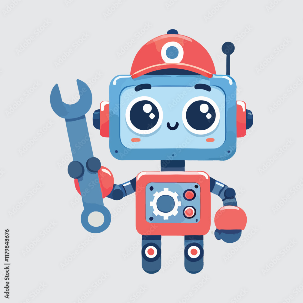 mechanical robot holding mechanical key cute vector mechanical robot holding mechanical key cute vector