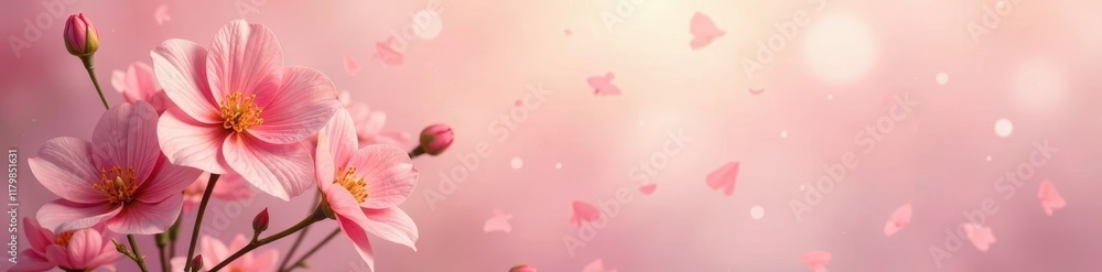 Fototapeta premium Delicate floral bouquet in soft pink and peach hues, soft colors, bouquet