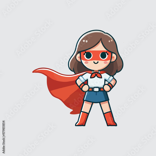 cartoon girl wearing super hero costume