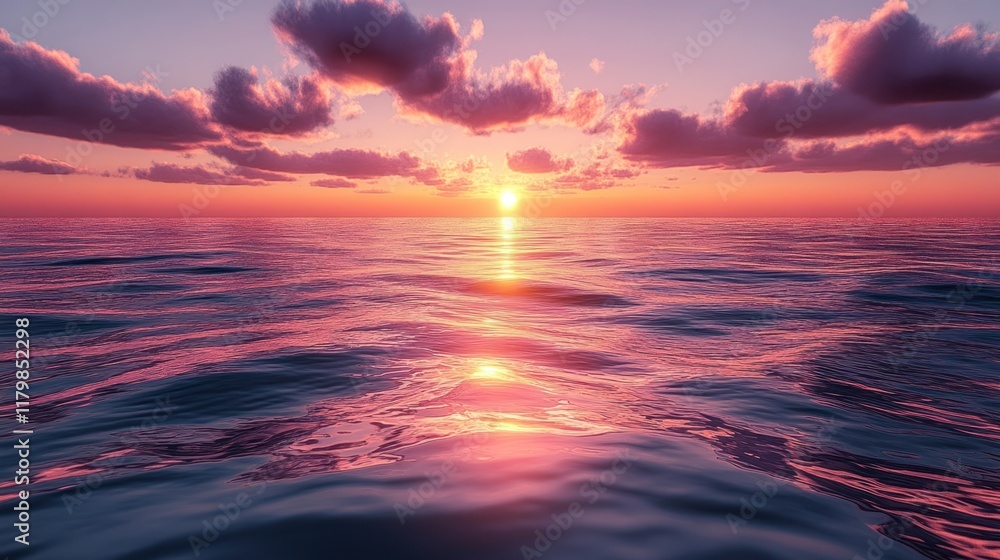 Vibrant sunset over calm ocean. (2) Vibrant sunset over calm ocean. (2)