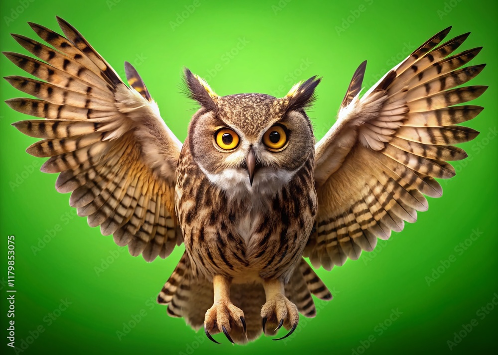 Obraz premium Majestic Owl Animation Green Screen: Nature Educational Stock Footage